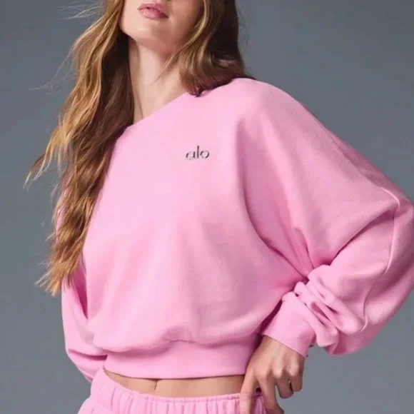 Pink Crop Crewneck - alo - Picture 3 of 15